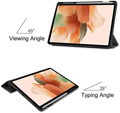 Калъф за таблет сега вход Galaxy Tab S7 FE 12,42021 (SM-T730/T736)/калъф за таблет S7 Lite, Мек защитен калъф от TPU с автоматична функция за събуждане /сън, чанта за tablet PC (Цвят: сив)