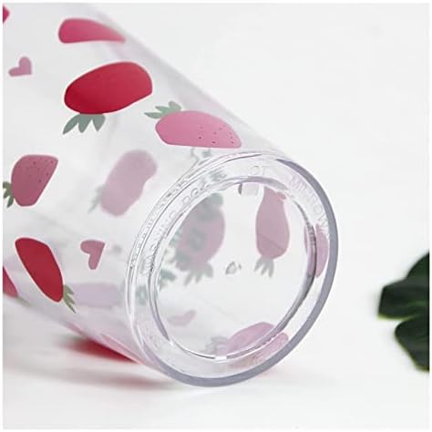 KBUYS Въртящата слама чаша, лесно переносимая подарък чаша, креативна чаша за ръце, на чаша за сок, 380 мл, зелен (цвят: червен)