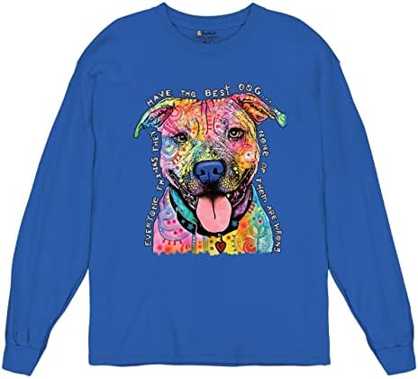 Тениска с дълъг ръкав Dean Russo Pets Art Pit Bull Домашни любимци, всеки От тях има най-Добрите Кучета