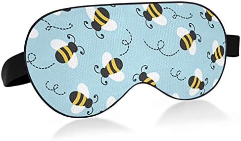 Унисекс Маска За очи За сън С Шарките на Пчелите-Синя Нощна Маска За Сън Удобна Маска за сън, За очите