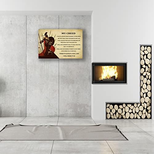 Спартански Воини Плакат Платно Вдъхновяващи Цитати Стенни Артистични Щампи В Рамката на Мотивационни Плакати Реколта Произведения на Изкуството За Офис Декор на Стените На Рамката (12x18 инча)
