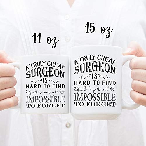 CAE Design Co Surgeon - Наистина страхотна чаша за хирург - Благодаря за мъже или жени - най-Добрата идея за хирургия в знак на благодарност при пенсиониране (11 грама, бяло)