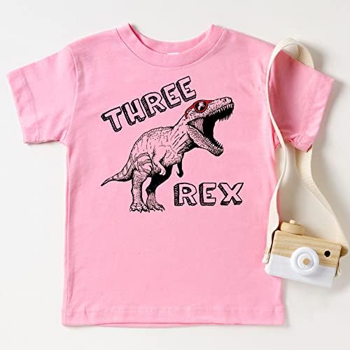 Тениски с динозавром Olive Обича Apple Three Rex на 3-тия Рожден ден за малки Момичета и Момчета, Дрешки за 3-тия Рожден ден