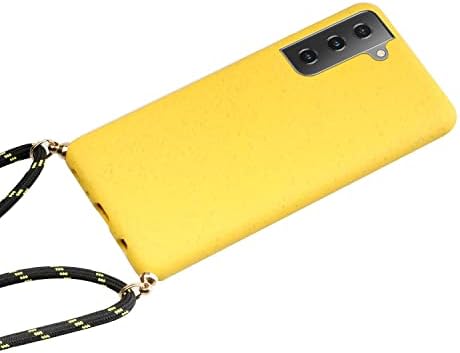 Калъф за смартфон, който е съвместим с Samsung Galaxy A34 5G Case, устойчив на удари Защитен калъф от TPU с дебелина 2,0 мм, с каишка за мобилен телефон, Защитен калъф, Защитна обвивка (Цвят: жълт)