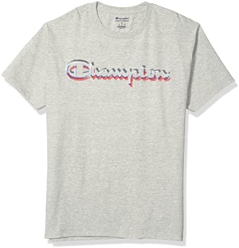 Мъжки t-shirt Шампион, Мъжки Памучен тениска с кръгло деколте, Мъжки t-shirt средно тегло, Графичен шрифт