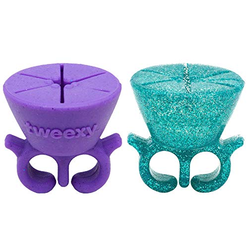tweexy - 2 опаковки - Държачи за носимого лак за нокти с лилаво и русалочьим блясък...