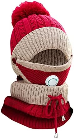 Комплект шапка-шал и маска за възрастни, зимни ветрозащитная капачка на руното лигавицата, плюшен топло интегрирана капачка, ски шапка с помпоном