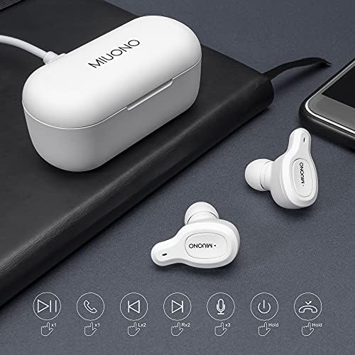 Безжични слушалки MIUONO, Bluetooth-слушалки Т1 с микрофон, Калъф за зареждане на Type-C, Стерео Слушалки, TWS с Дълбоки бас за спорт
