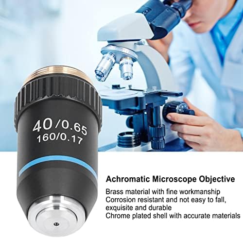 Обектив микроскоп, Обектив с 40-Кратно Голямо увеличение, По-Прозрачна Защитна Резба с Висок Коефициент на Топлопреминаване на 20,2 мм за Биологични Микроскопи