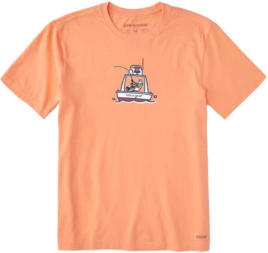 Животът е красив. Мъжки t-shirt Джейк Sport Fishing SS Crusher Tee, Каньон оранжево, малка