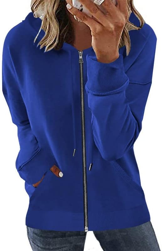 NOKMOPO, спортни блузи с дълъг ръкав за жени, модерно однотонное палто с качулка с цип, ежедневното палто с дълъг ръкав