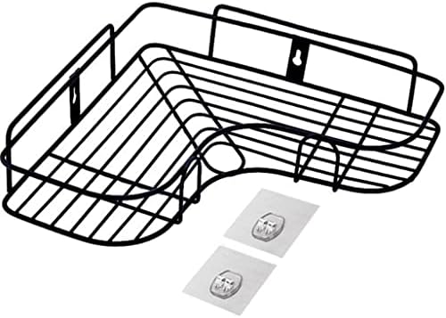 ZMDZA Фалшиви полици за Баня, Душ, монтиран на стената Рафтове за съхранение на Шампоан с вендузата, Без пробиване, Кухненско склад, Аксесоари за баня (Цвят: черен размер: един размер)