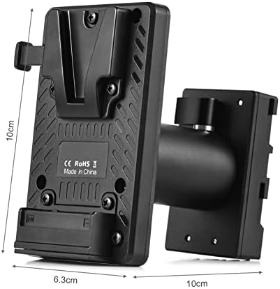 Camnoon V-Lock V-Образно закопчаване пистолета плоча към адаптер BP-U за манекен с регулируема ос Замяна за BP-U90 BP-U96 BP-U60 BP-U30 Смяна на батерии за видеокамери Sony PMW EX PXW