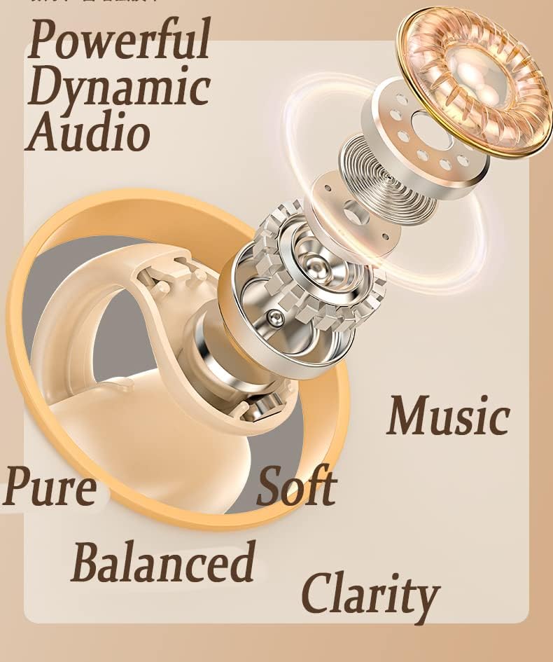 Bluetooth Скоба за ушите Слушалки с костна проводимост Безжични Bluetooth Слушалки с отворени уши 68 часа възпроизвеждане с зарядно калъф, Bluetooth 5.3 Тренировка Колоездене, Бягане Набор от слушалки с Костна проводимост