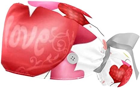 Работна шапчица с въздушни топки за доставка Любовни писма, Защитни Шапки с принтом за коса, Дишаща, Впитывающая пот Шапка с Кон опашка и Бутони, Един размер подходя