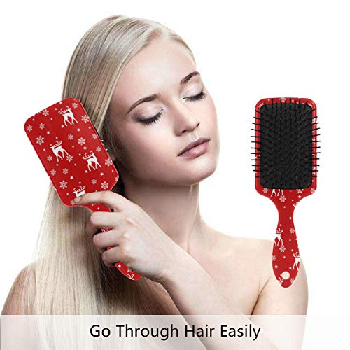 Четка за коса на въздушна възглавница Vipsk, Многоцветни Пластмасови Коледен Елен, Подходящ за добър масаж и Антистатични разнищване на Косата, подходящ за суха и мокра коса, гъста, къдрава или на преките