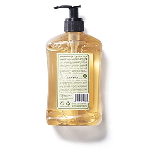 Течен сапун за ръце A LA MAISON de Provence Lemon - Естествен Овлажняващ сапун е Тройно Френски мелене (3 опаковки, бутилка 16,9 унция)