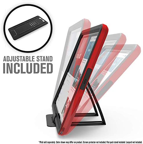 Водоустойчив калъф, предназначен за iPad 10.2 9th 8th 7th Edition - Водоустойчив 6,6 фута - Пълна защита на корпуса, за защита от тежки падания 4 фута, поставка, вградена защитно фолио за екрана - Огнено червено