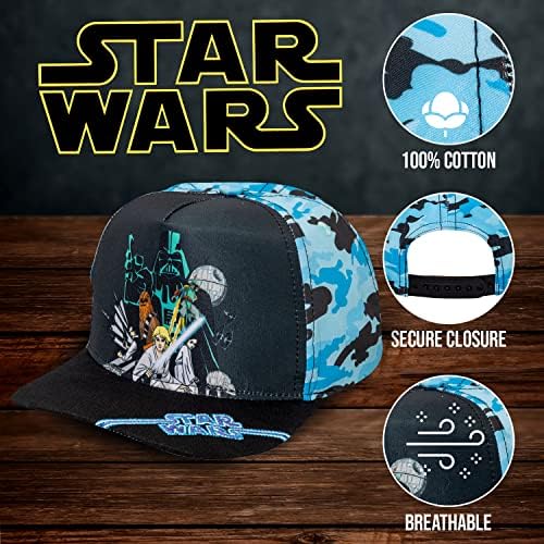 Бейзболна Шапка на Star Wars с Класически Бродирани Логото на Flatbrim, Младежта Шапка За Момчета