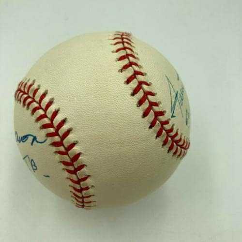 Прекрасни Уили Мейс и Ханк Аарон Total Baseball Подписаха Бейсбольное споразумение PSA DNA COA - Бейзболни топки с автографи