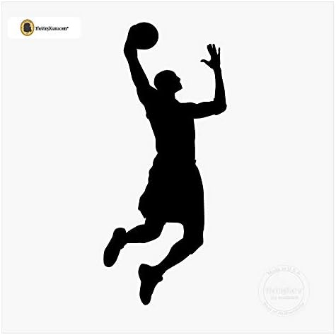 TheVinylGuru - Баскетболно Стикер на стената - Dunking Топка Винил Арт Силует за Домашен Декор