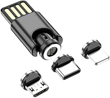 Кабел BoxWave, който е Съвместим с vivo X80 (кабел от BoxWave) - Мини адаптер MagnetoSync, Кабел за зареждане на магнит USB Type-C Micro USB за vivo X80 - Черно jet black