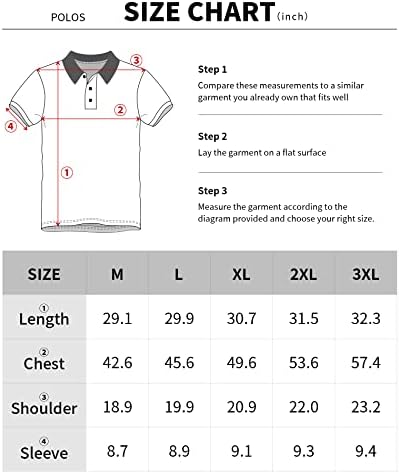 LLdress Мъжка Риза За Голф с Принтом Performance Dry Fit Абсорбиращи Влагата Polo Ризи с Къс Ръкав за Мъже
