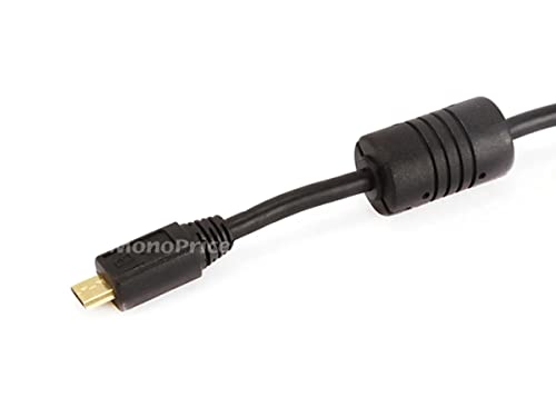 Кабел Monoprice USB 2.0 - 15 фута - Black | USB Тип-A към конектора Micro Type-B с 5-пинов конектор 28/24AWG с ферритовым сърцевина, позлатени