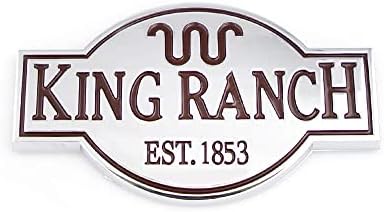 CARRUN 2 елемента Емблема King Ranch 3D Страничната Табела с Името на Гърба на вратата на Багажника Смяна за F150 F250 F350 (Сребрист)