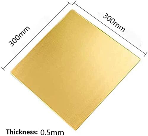 SoGuDio Метална медни фолио Латунная лист плоча е По-висока якост, добра еластичност, добра свариваемость (1 бр.) Латунная плоча Латунная табела (размер на: 0.5 mm x 300 mm x 300 mm)