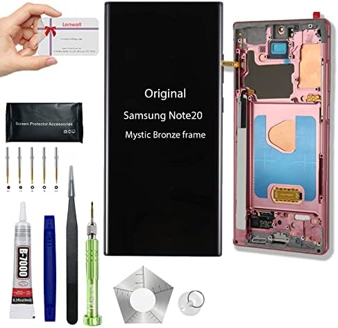 Samsung Galaxy Note 20 6,7 Истински оригинално OEM сензорен екран с цифров преобразувател в събирането на SM-N980 N981A N981F N981P N981R4 T U V W LCD дисплей, Премиум клас за ремонт (мистична брон