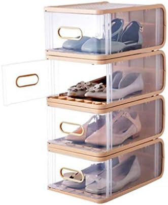 Lvmiao Прозрачна Кутия за обувки с чекмедже, Многоцветен Комбинирана Кутия За съхранение на обувки, Кутия за съхранение на Предмети в общежитието, Домакински стойка за обувки и шкаф за Обувки, Кутия за съхранение на