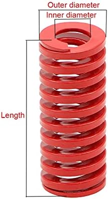 Хардуерна пружина Нажимная пружина Червена калъп със средно натоварване, Компресиране форма на Пружина, пружина на мухъл, Външен диаметър 40 mm вътрешен диаметър X 20
