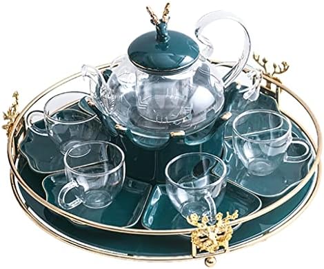 Набор от манекени с цветя, Стъклени Домакински Комплект за вода, Следобеден Чай, Плодов Цветен Чайник, Чай комплект Свещ за Подгряване на чай (Цвят: B размер