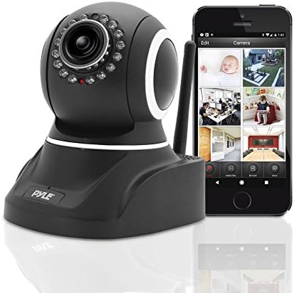 Безжична IP камера за сигурност Pyle за помещения - 1 мегапикселова HD 720p Домашна Wi-Fi, гледане на деца Дистанционно видеомонитор - Електронно моторизованное завъртане на PTZ-канче, мрежово наблюдение, глас и микрофон,