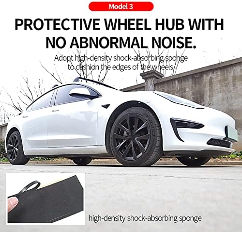 NITOYO 18-Цолови Защитни тасове за колела-Комплект от 4 бр., Съвместим с Tesla Model 3 2017-2023